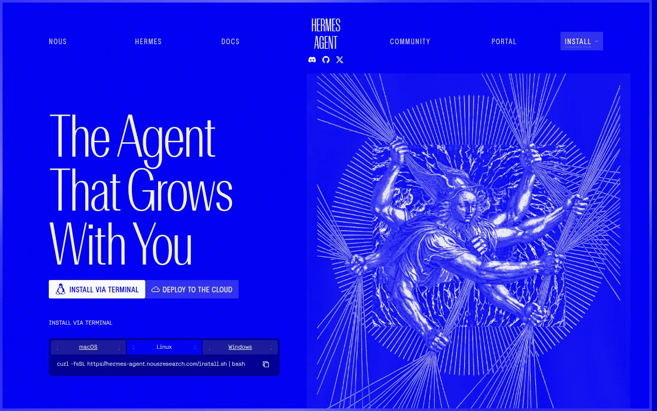 Hermes Agent homepage