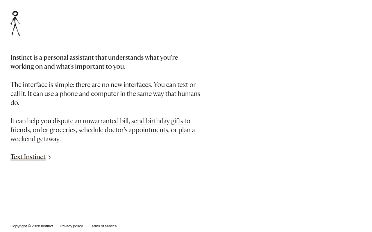Instinct homepage