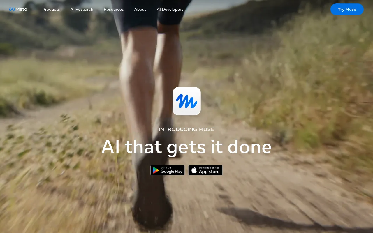 Meta Muse homepage