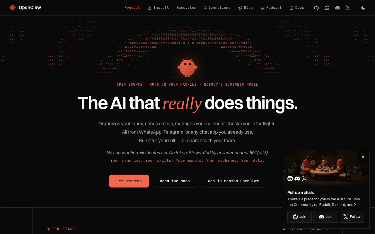 OpenClaw homepage