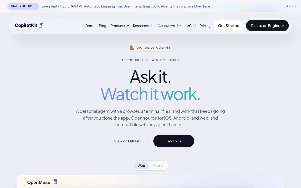 OpenMuse homepage